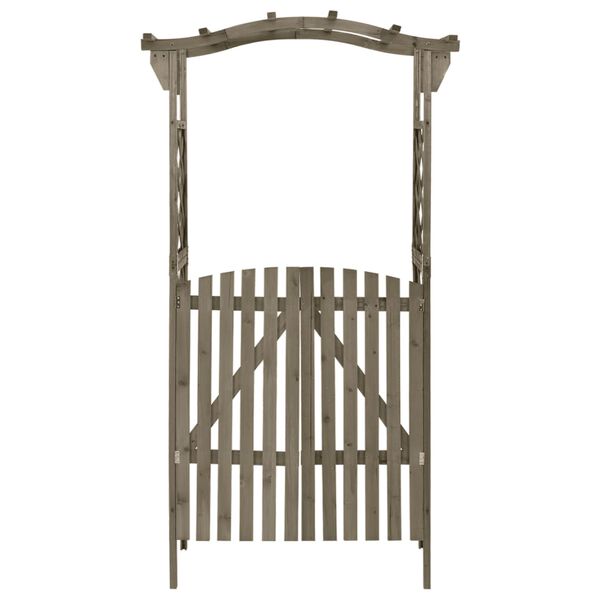 vidaXL Pergola with Gate 116x40x204 cm Grey Solid Firwood