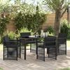 vidaXL Garden Dining Set 5 pcs Black Poly Rattan