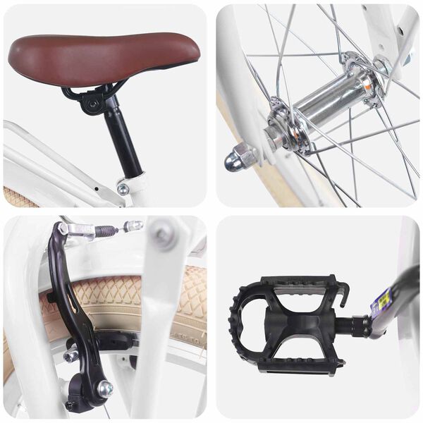 vidaXL Kids Bike 20'' for 6-11 Years Old White