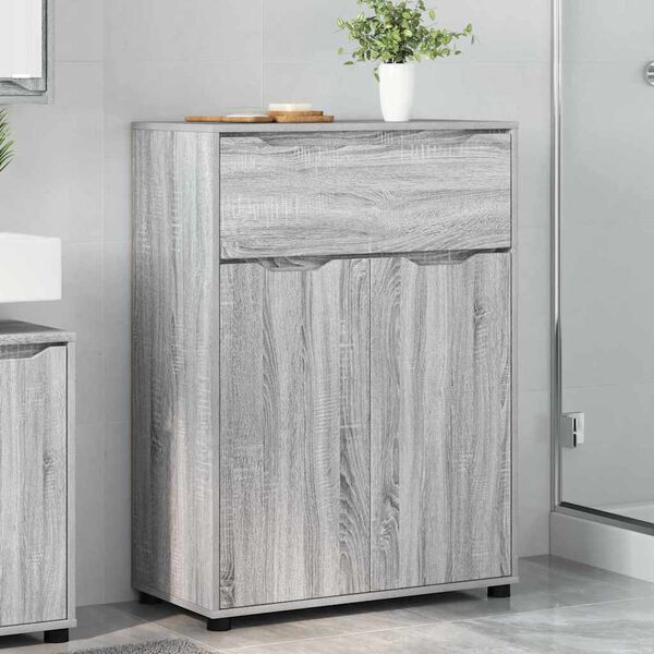 vidaXL Bathroom Cabinet with Drawer Grey Sonoma 72.5 x 36.5 x 100 cm