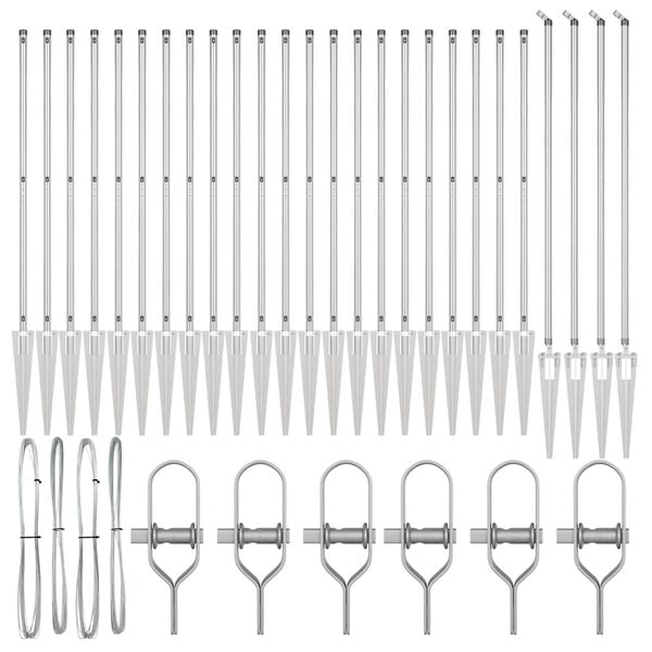 vidaXL Fence Post Other 26 pcs Grey 3.2 x 3.2 x 160 cm Steel