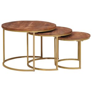 vidaXL Nesting Coffee Tables 3 pcs Honey Brown 60 x 60 x 45 cm