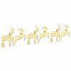 vidaXL LED Reindeers 6 pcs Gold Fabric