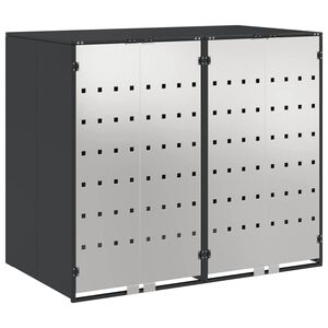 vidaXL Wheelie Bin Storage for 2 Bins Anthracite 136 x 77.5 x 115.5 cm