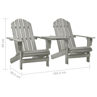 vidaXL Garden Adirondack Chair Solid Fir Wood Grey