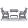 vidaXL 5 Piece Garden Dining Set Grey Solid Acacia Wood