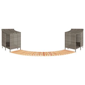 vidaXL Hot Tub Surround Grey Poly Rattan and Solid Wood Acacia