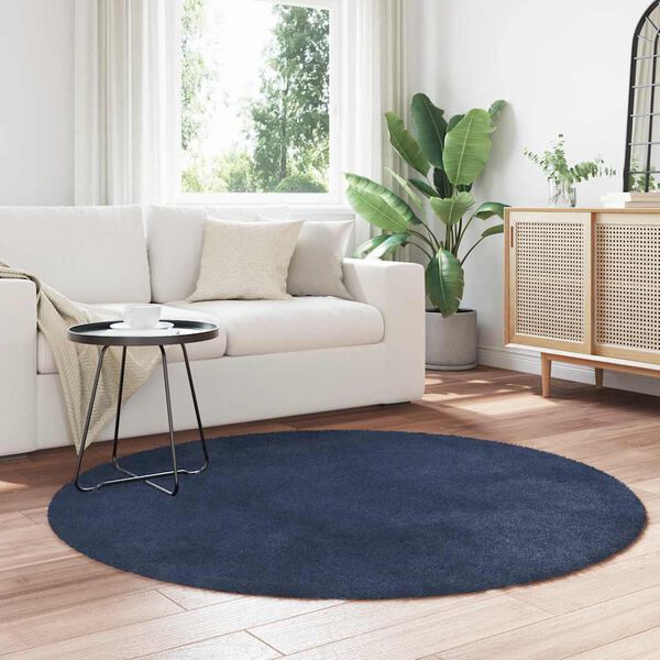 vidaXL Shaggy Rug High Pile NAVARRA Navy 160x160 cm Polyester