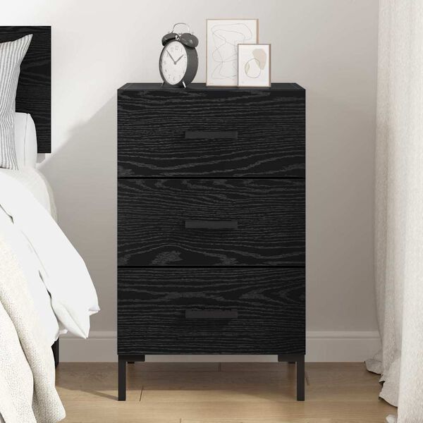 vidaXL Bedside Cabinet Black Oak 40 x 40 x 66 cm Engineered Wood