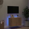 vidaXL TV Wall Cabinet with LED Lights Sonoma Oak 60x35x41 cm