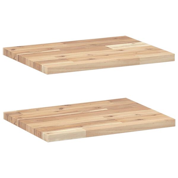 vidaXL Floating Shelves 2 pcs 60x30x2 cm Untreated Solid Wood Acacia