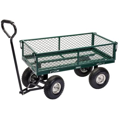 Draper Tools Steel Mesh Gardeners Cart 86.5x46.5x21 cm Green and Black