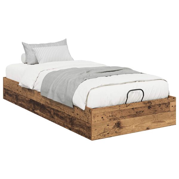 vidaXL Ottoman Bed Frame Old Wood 75.5 x 190 cm Engineered Wood