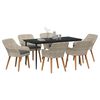 vidaXL Garden Dining Set with Cushion 7 pcs Light Grey Poly Rattan