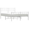 vidaXL Metal Bed Frame without Mattress with Footboard White 150x200cm