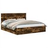 vidaXL Bed Frame with Drawer Smoked Oak 180 x 200 cm Engineer Wood