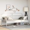 vidaXL Daybed Frame with Headboard White 100 x 190 cm Steel
