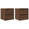 vidaXL Wall-mounted Bedside Cabinets 2 pcs Brown Oak 38x34x40 cm