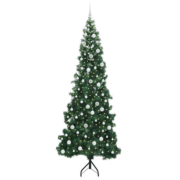 vidaXL Corner Artificial Christmas Tree Green 240 cm PVC and Metal