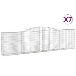 vidaXL Arched Gabion Baskets 7 pcs 400x30x100/120 cm Galvanised Iron