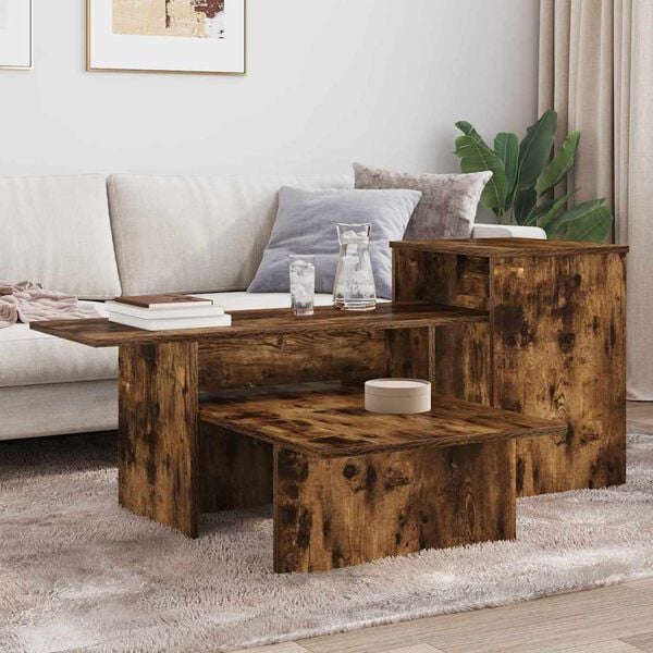vidaXL Console Table Smoked Oak 91.5 x 35 x 38.5 cm Engineered Wood