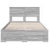 vidaXL Bed Frame with Drawer Grey Sonoma 135 x 190 cm Engineered Wood
