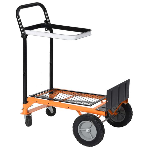 vidaXL 2-in-1 Foldable Platform Hand Truck with Leaf Bag Support