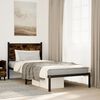 vidaXL Metal Bed Frame without Mattress Smoked Oak 90x200 cm