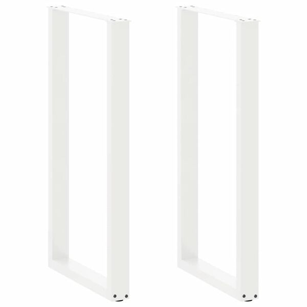 vidaXL Bar Table Legs U-Shaped 2 pcs White 60x(110-111) cm Steel