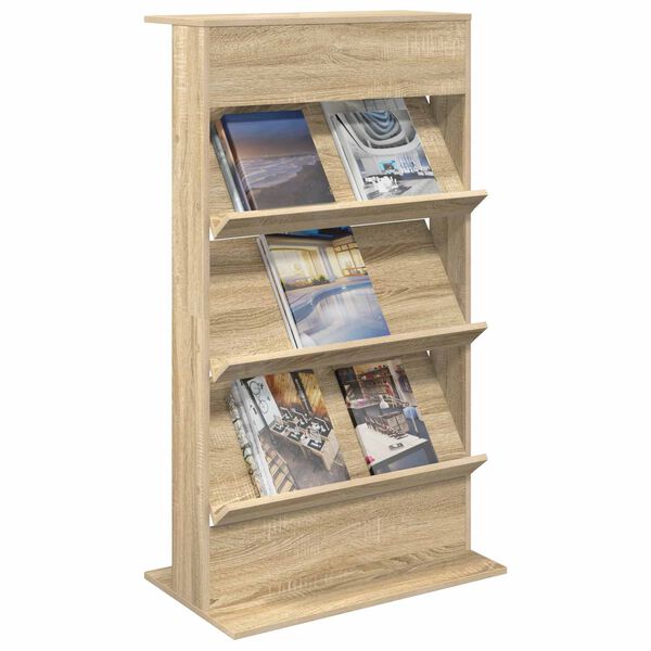 vidaXL Magazine Rack Sonoma Oak 70 x 41 x 126 cm Engineered Wood
