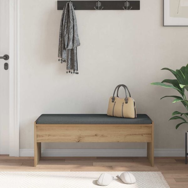 vidaXL Hall Bench with Cushion Artisan Oak 103 x 38 x 40 cm
