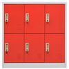 vidaXL Locker Cabinets 2 pcs Light Grey and Red 90x45x92.5 cm Steel
