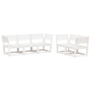 vidaXL 5 Piece Garden Sofa Set White Solid Wood Pine