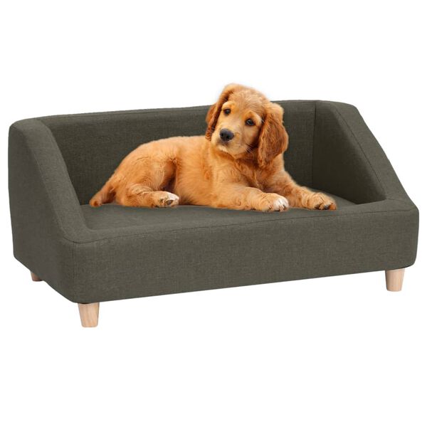 vidaXL Dog Sofa Dark Grey 85x50x39 cm Linen