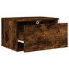 vidaXL Wall-mounted Bedside Cabinet with LED Lights Smoked Oak