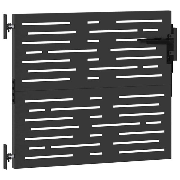vidaXL Garden Gate with Lock Black 85 x 100 cm Powder-coated steel