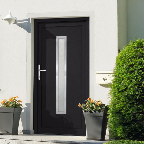 vidaXL Front Door Anthracite 98x200 cm PVC