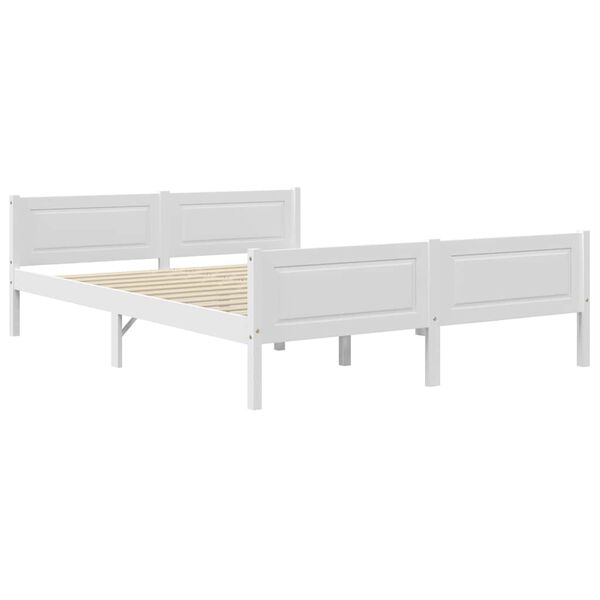 vidaXL Bed Frame without Mattress Solid Pinewood White 160x200 cm