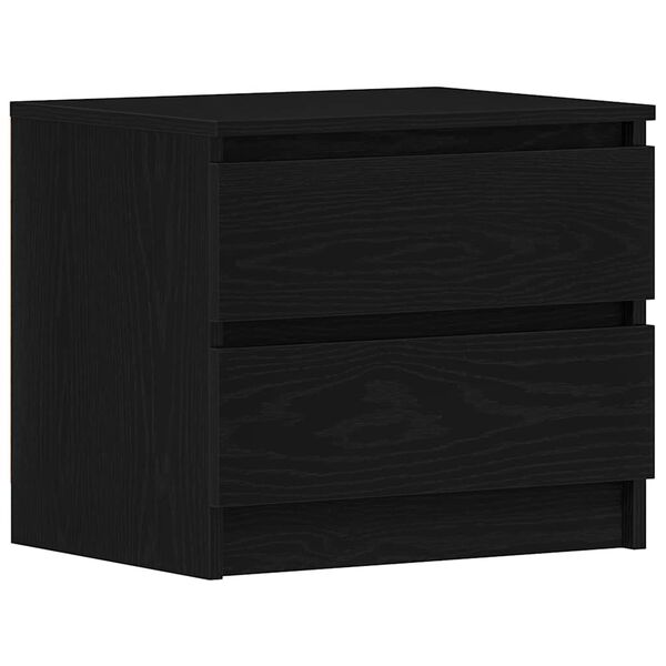 vidaXL Bedside Cabinet with Drawer 2 pcs Black Oak 50 x 40 x 43.5 cm