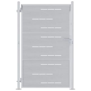 vidaXL Garden Gate with Lock Silver 85 x 144 cm Stainless Steel