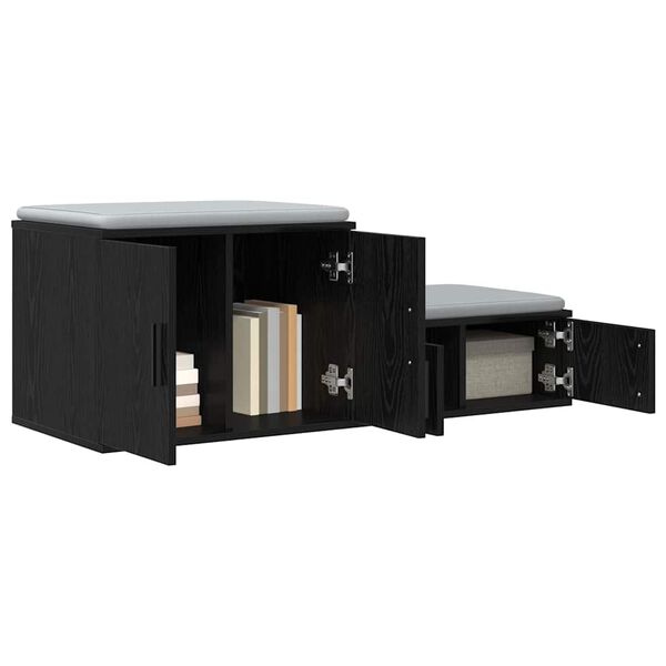 vidaXL Storage Cabinet 2 pcs Black Oak 103 x 41 x 40 cm