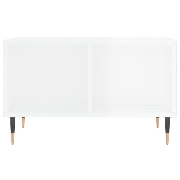 vidaXL Coffee Table High Gloss White 60x50x36.5 cm Engineered Wood