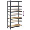 vidaXL 5-Layer Heavy-duty Shelves 2 pcs Anthracite Steel&Engineered Wood