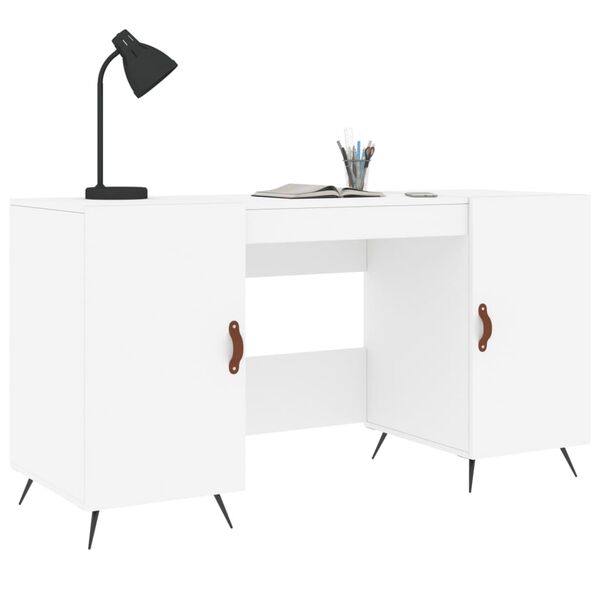 vidaXL Desk White 140x50x75 cm Engineered Wood