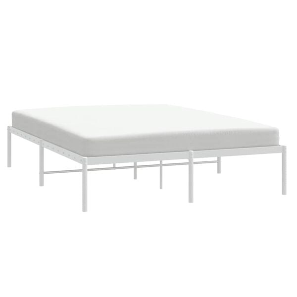 vidaXL Metal Bed Frame without Mattress White 160x200cm