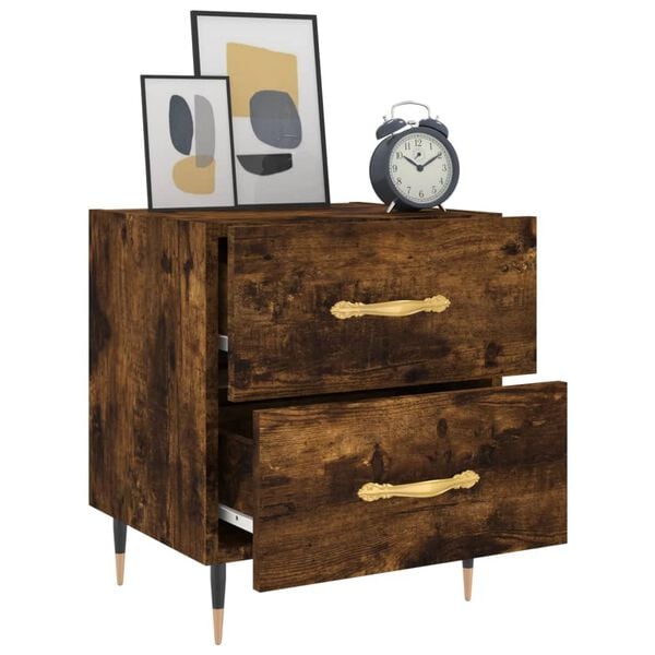 vidaXL Bedside Cabinets 2 pcs Smoked Oak 40x35x47.5 cm Engineered Wood