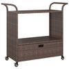 vidaXL Bar Cart with Drawer Brown 100x45x97 cm Poly Rattan