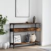 vidaXL Console Table with Shelf Smoked Oak 100x29x75cm Engineered Wood