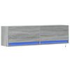vidaXL TV Wall Cabinet with LED Lights Grey Sonoma 140x31x38 cm