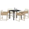 vidaXL Garden Dining Set 5 pcs Beige Poly Rattan